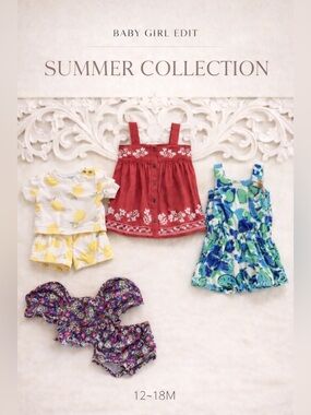 Boutique Baby Girl Summer Outfit Bundle 12–18M 🍋 Floral Sets + Matching Sets